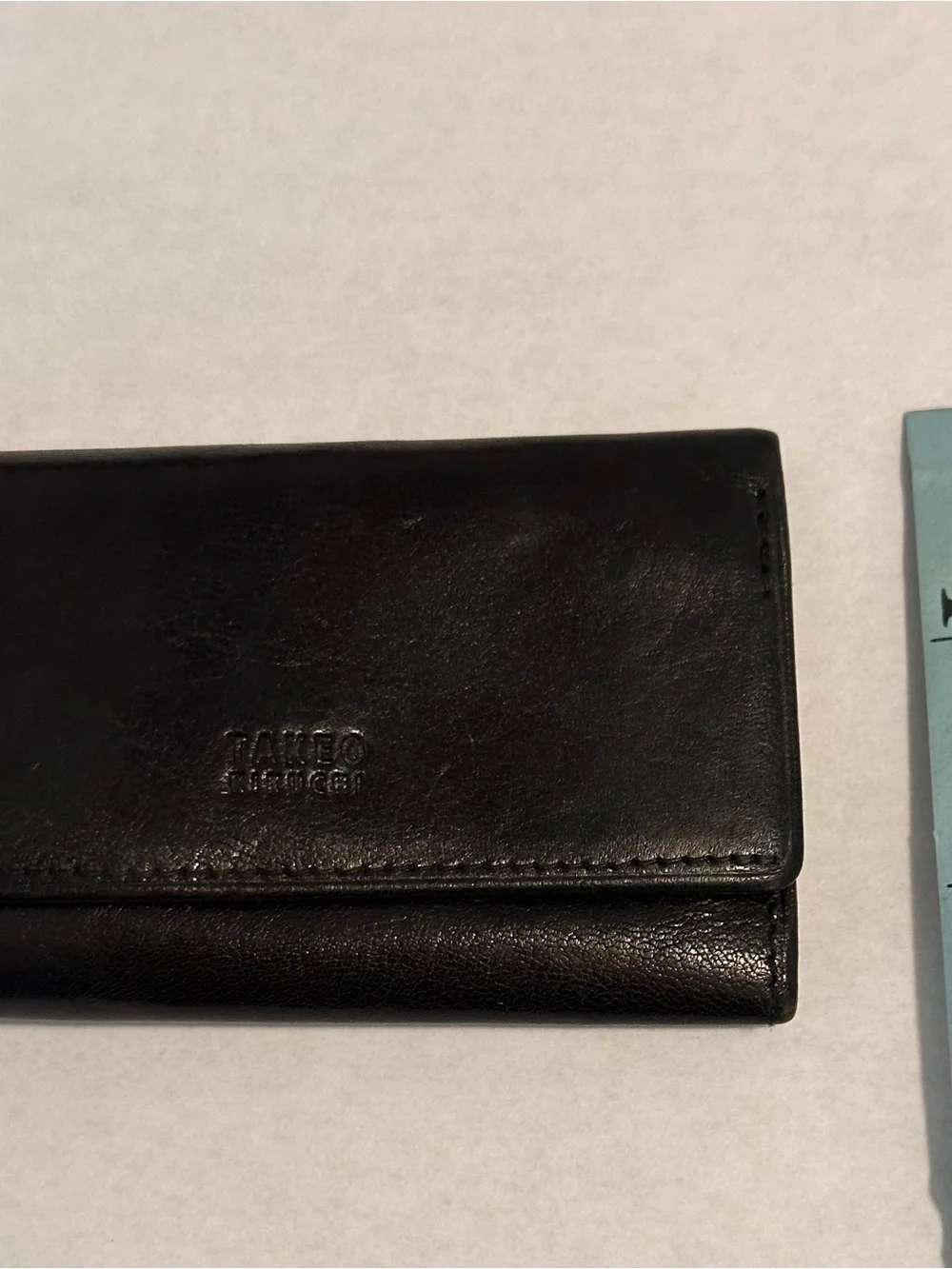 Takeo Japan Black Leather Key & Card Organizer